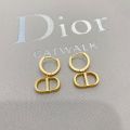 Christian Dior Yellow Gold Plated Classic Petit CD Logo Pendant Females  Hoop Earrings High End Jewellery