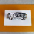 Louis Vuitton × Nigo Silver / Gold Squared Open LV Logo Inlaid Strass  Crystal Bracelet For Men