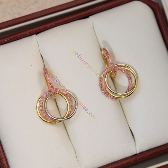 Authentic Louis Vuitton 18K Rose Gold Pink Stud Earrings for Sale
